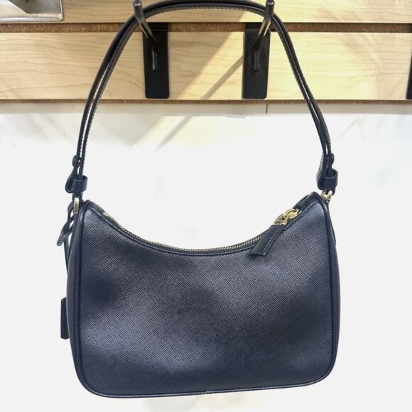 PRADA Re-Edition $2600 Black Saffiano Leather Mini Handbag Authentic - Picture 4 of 6